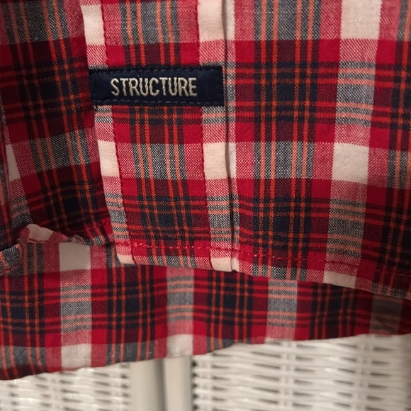 Redesigned Cotton Plaid Structure Shirt
Vintage Merry & Bright Panel on Back - Picture 4 of 7
